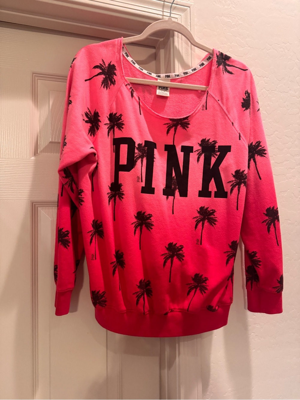 Victoria's Secret PINK French Terry  Crew Tunic Palm Sweatshirt Large